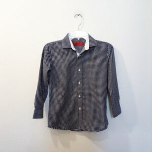Elie Long Sleeve Button Down Shirt Navy & White, Boys 10
